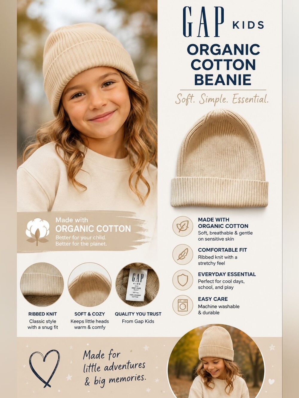 GAP Knit Beanie in Beige